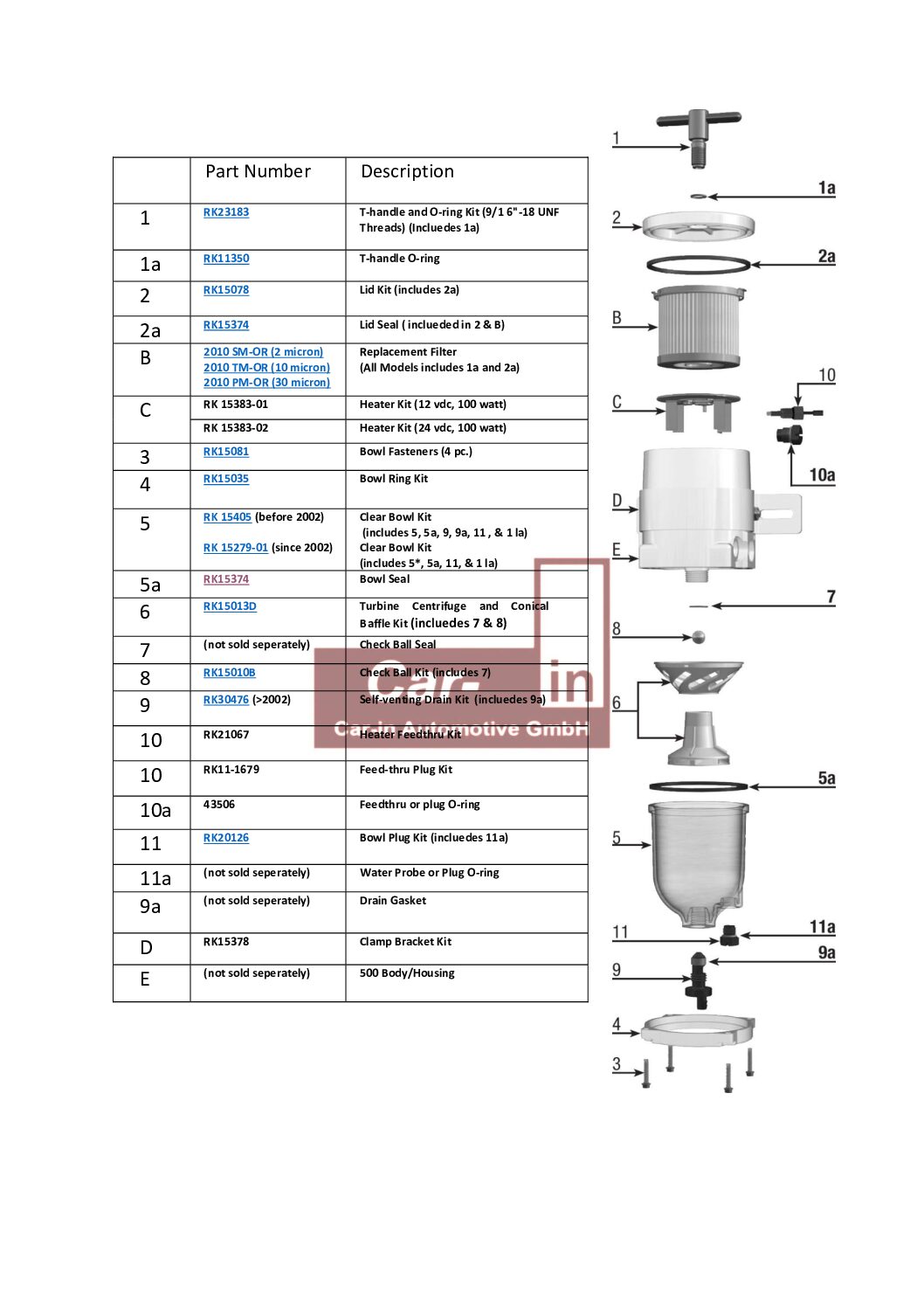 Racor 500FG10 Fuel Water Separator-500FG - Image 2